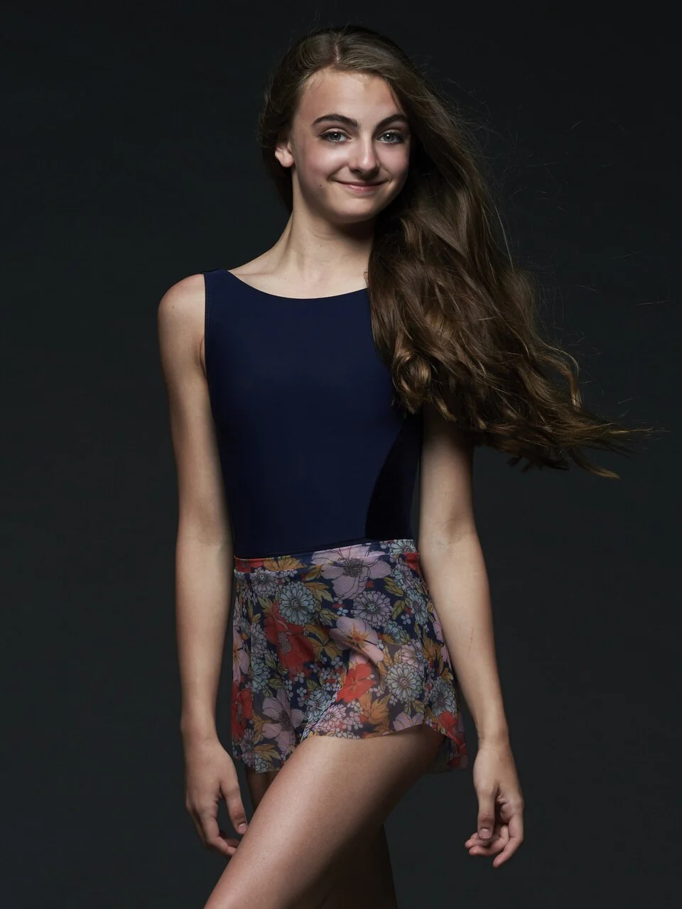 Allison Kids Dark Navy Velvet Leotard RTW - Image 9