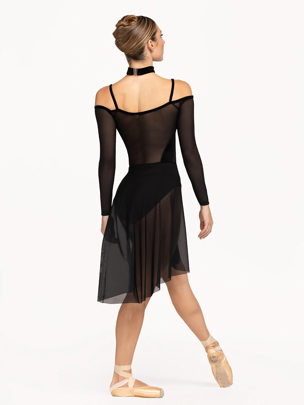 Amora Long High-Low Skirt Black Mesh Kids RTW - Image 2