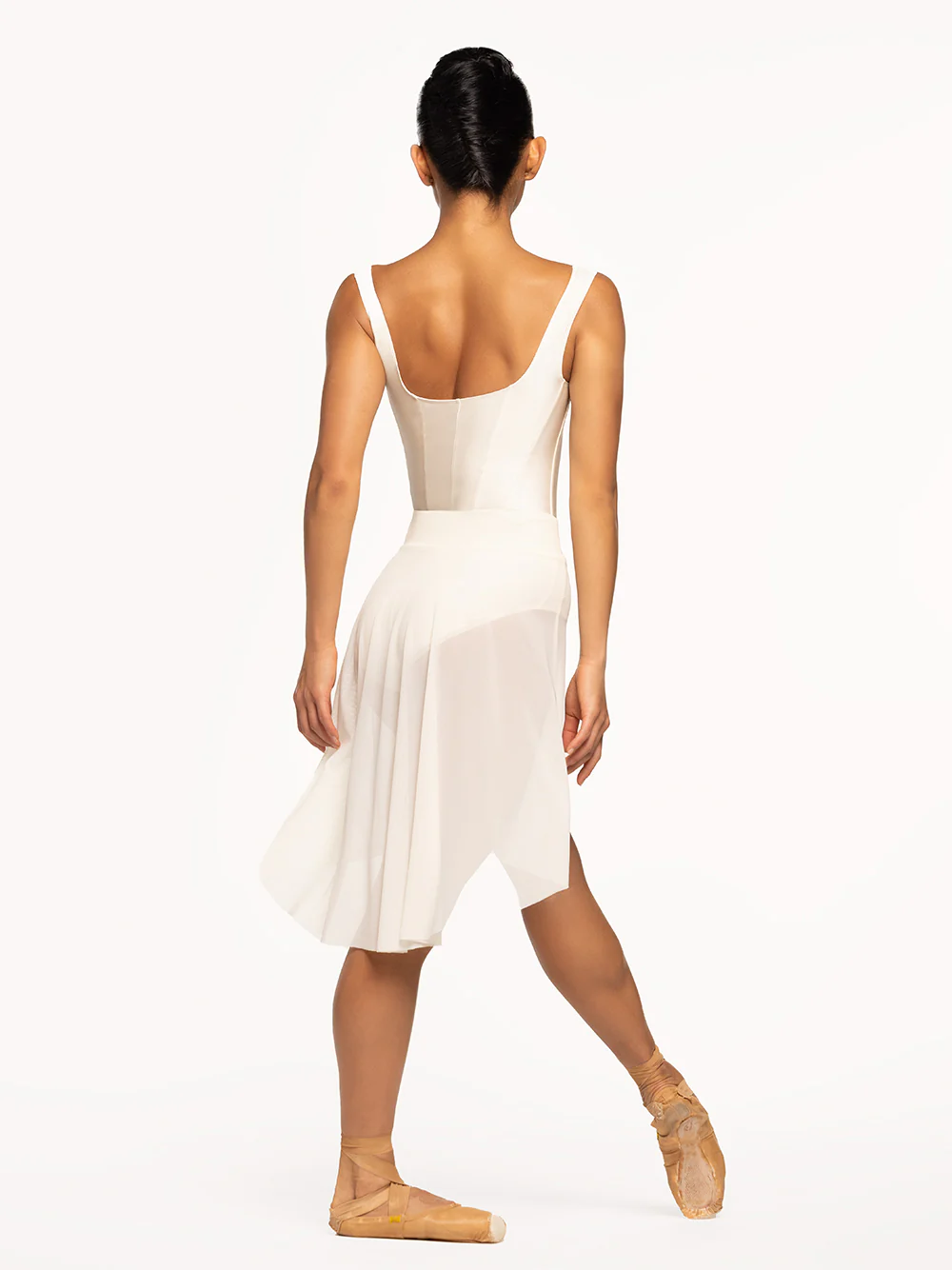 Amora Long High-Low Skirt Cream Mesh Kids RTW - Image 8