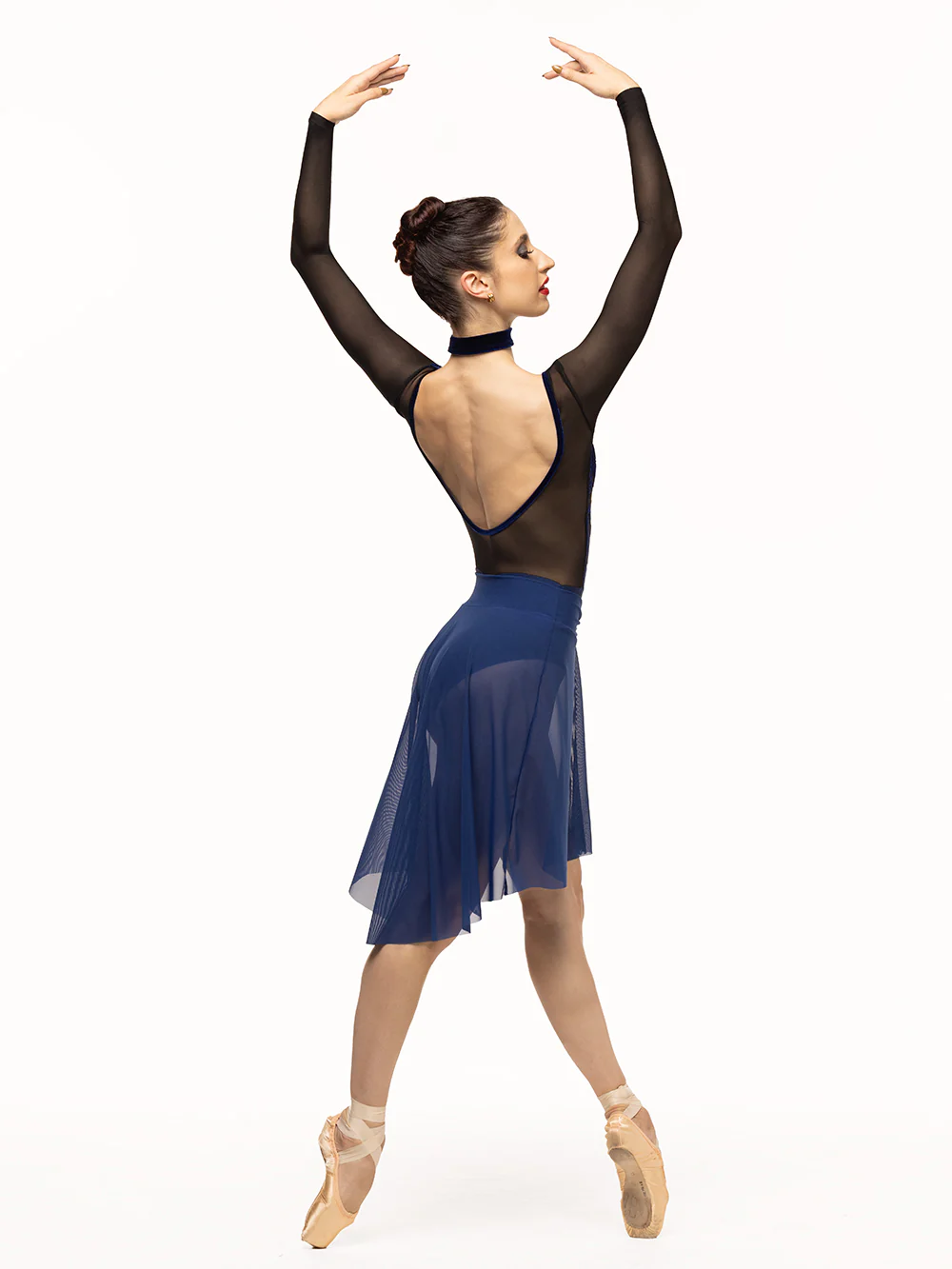 Amora Long High-Low Skirt Sapphire Mesh Kids RTW - Image 7