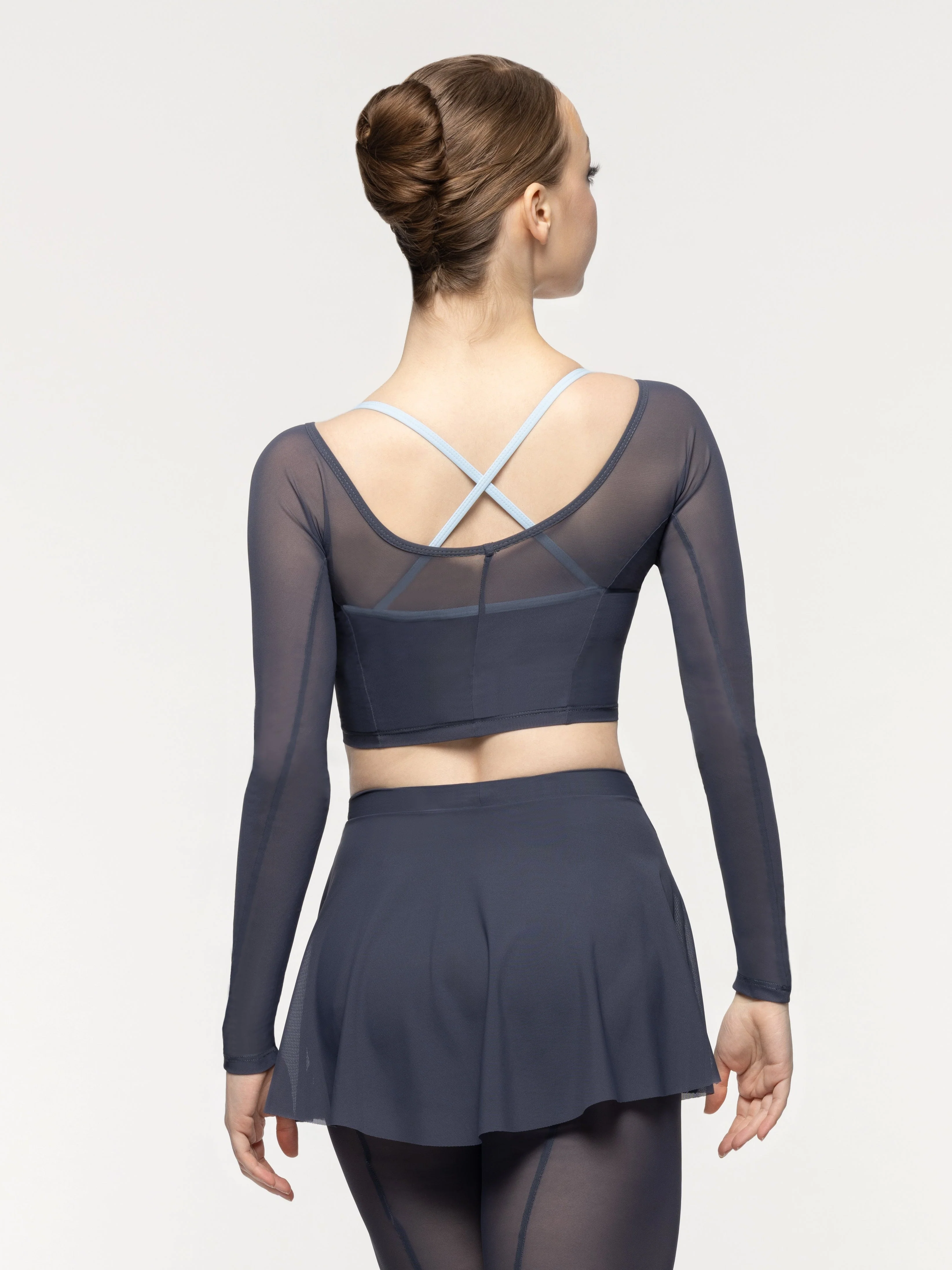 Back Seam Crop Top Graphite Mesh Kids RTW - Image 2