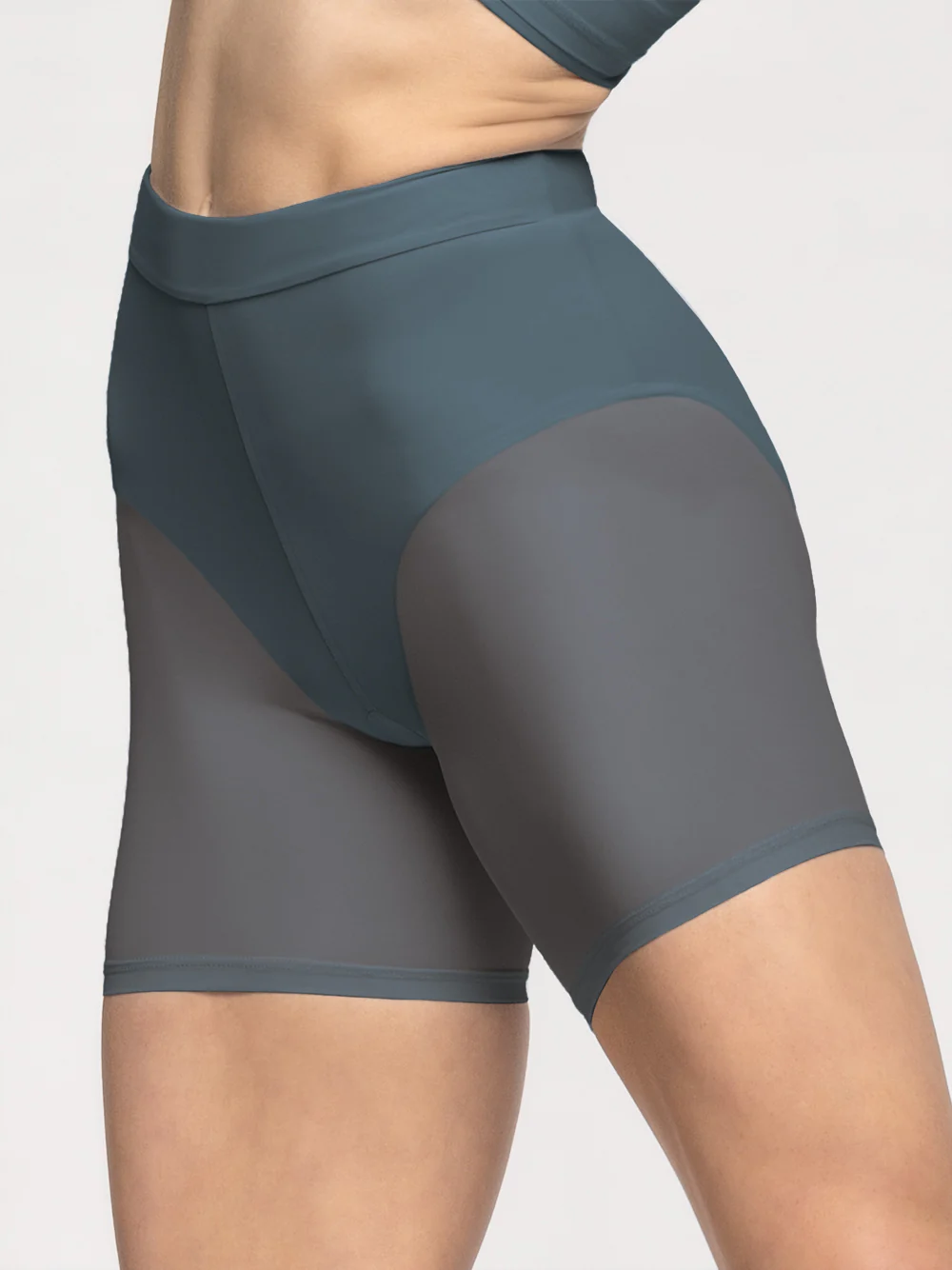 Back Seam Shorts Blue Agave Mesh Kids RTW