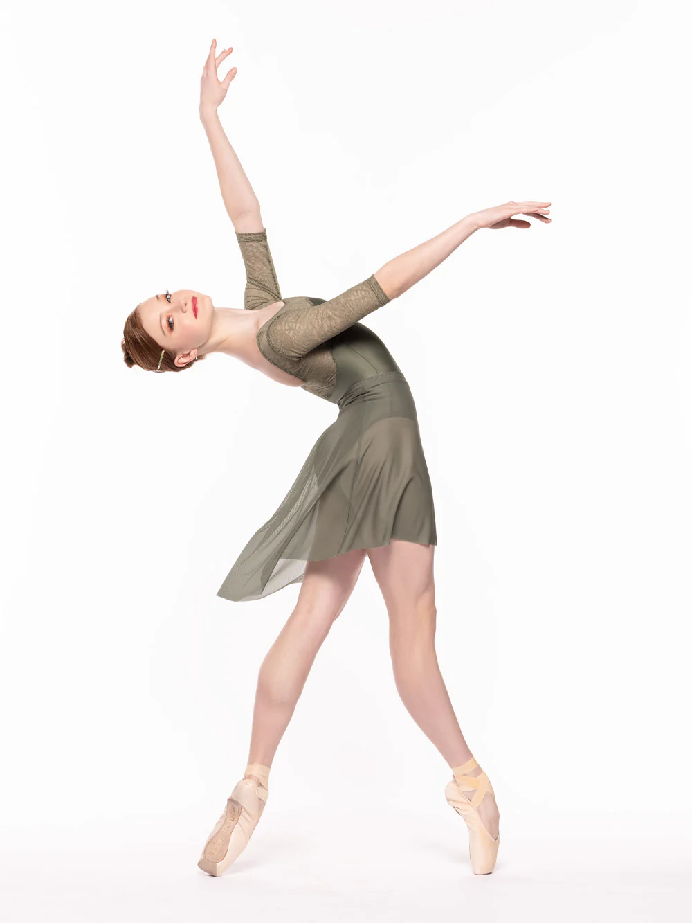 Back Tuck Skirt Dusty Olive Mesh Kids RTW - Image 3