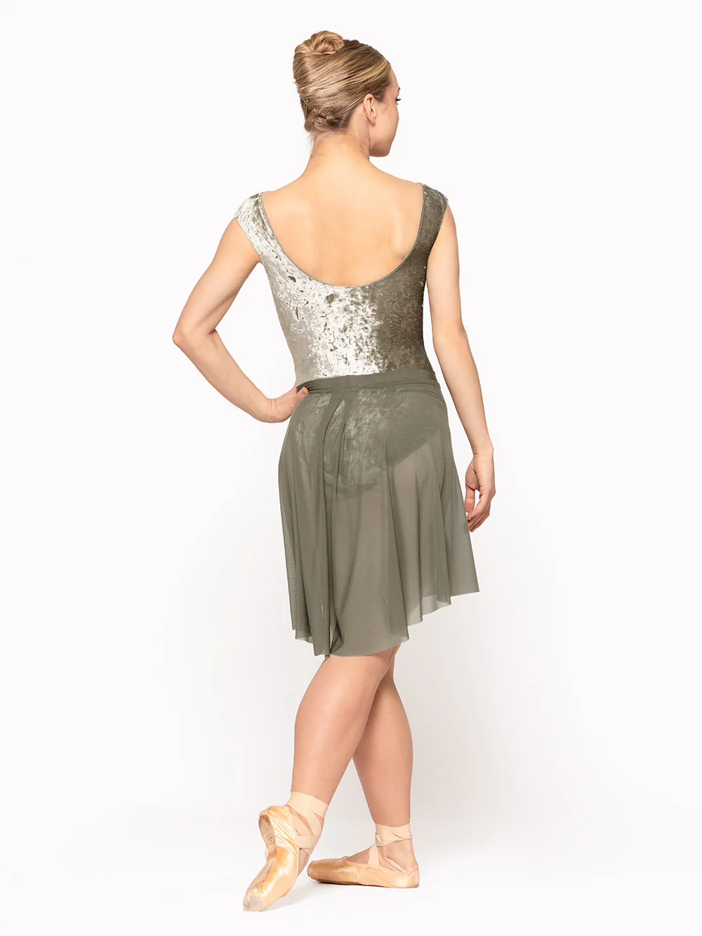 Back Tuck Skirt Dusty Olive Mesh Kids RTW - Image 5