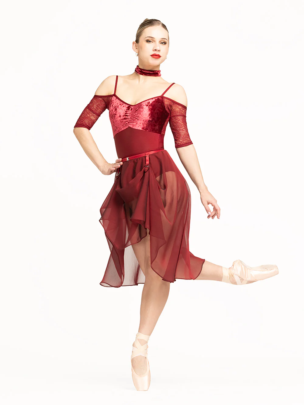 Chiffon Rehearsal Skirt Garnet RTW - Image 6