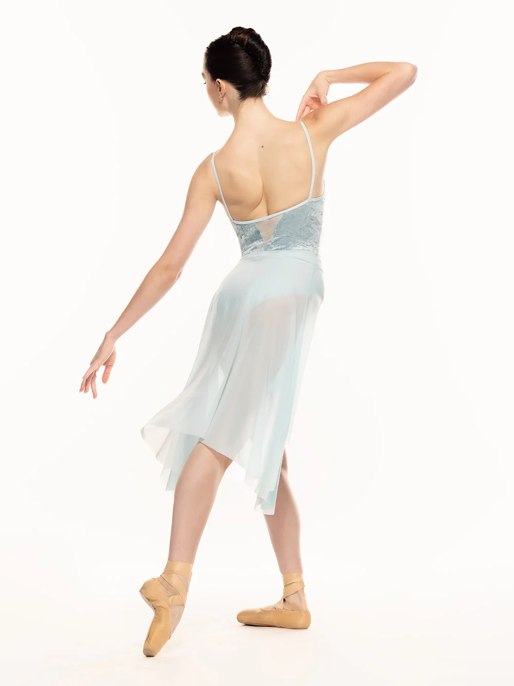Chloe Leotard Baby Blue Distressed Velvet RTW - Image 13