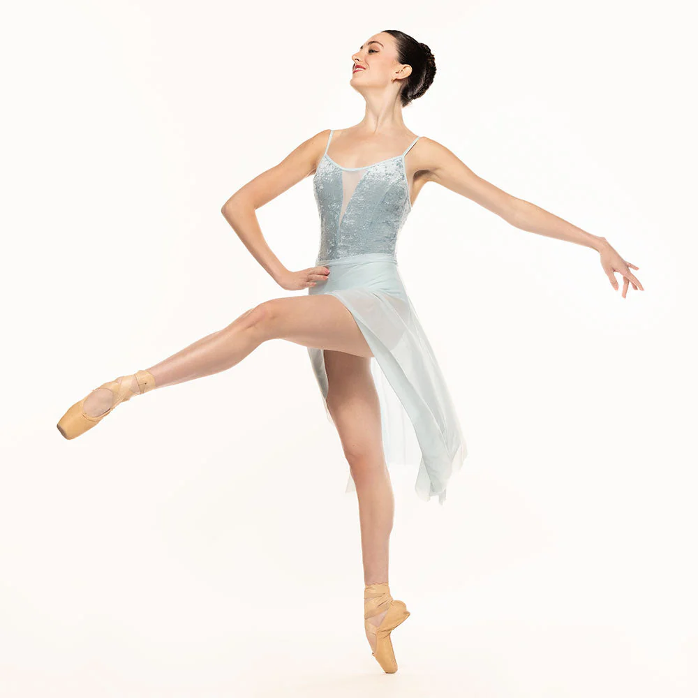 Chloe Leotard Baby Blue Distressed Velvet RTW - Image 14