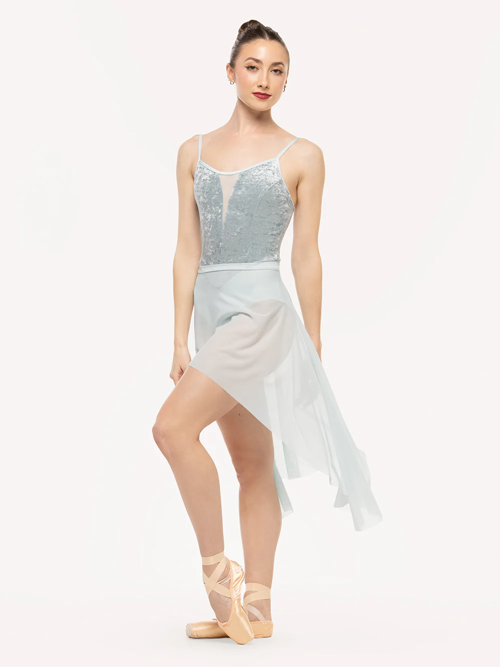 Chloe Leotard Baby Blue Distressed Velvet RTW - Image 3