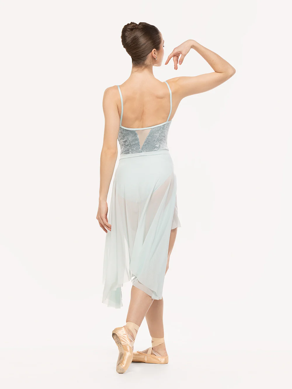 Chloe Leotard Baby Blue Distressed Velvet RTW - Image 4