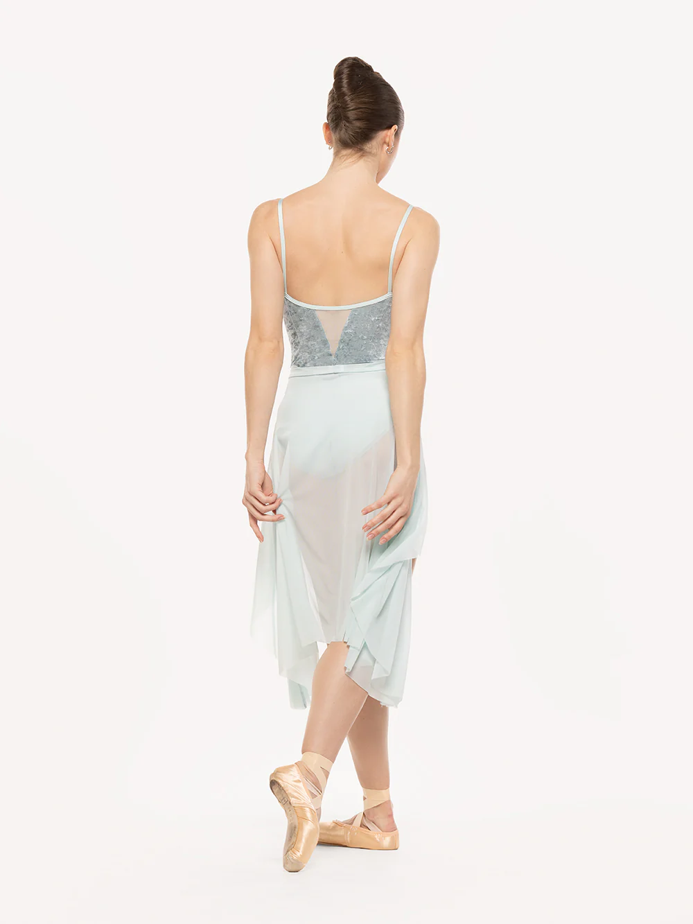 Chloe Leotard Baby Blue Distressed Velvet RTW - Image 5