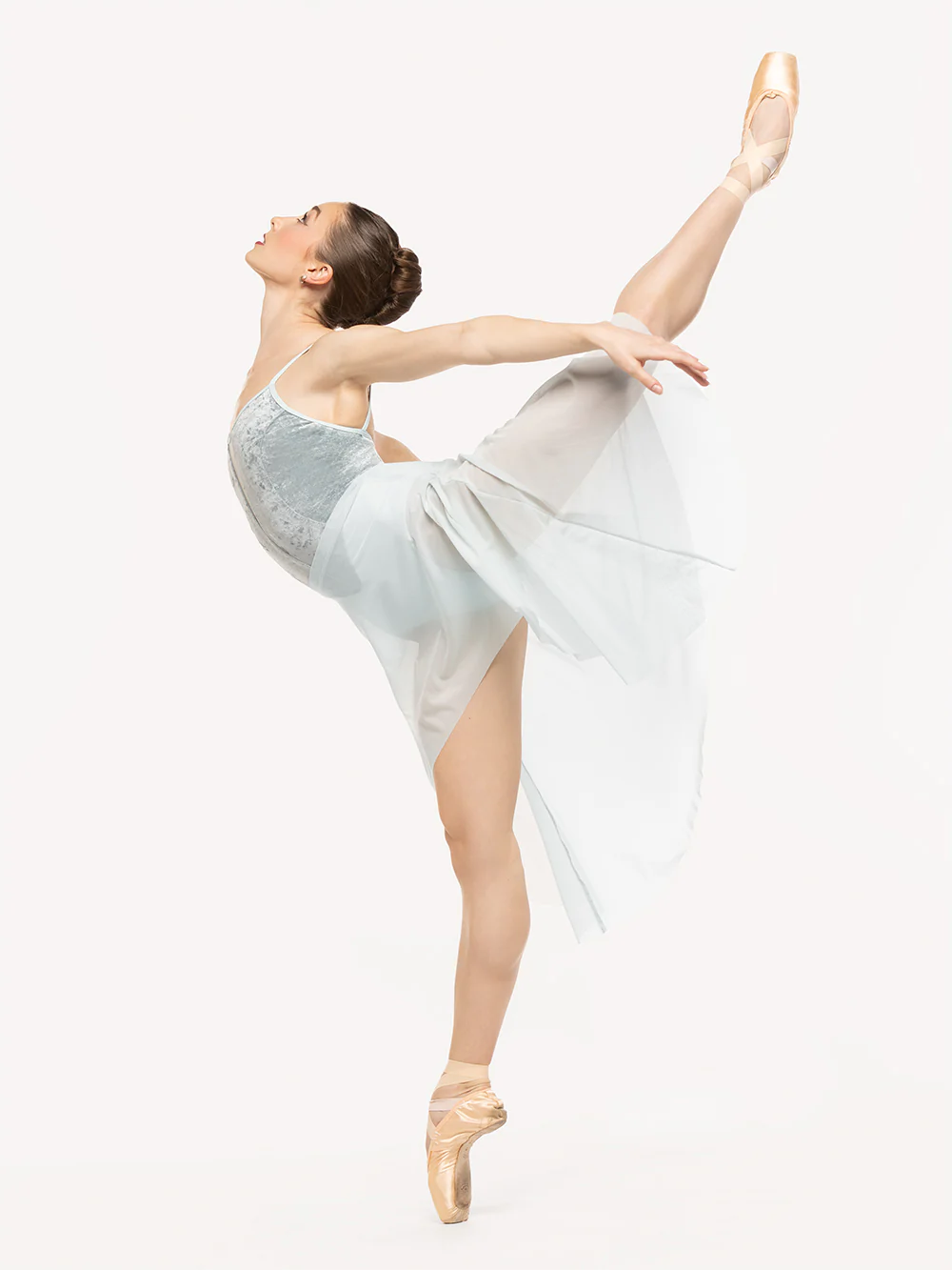 Chloe Leotard Baby Blue Distressed Velvet RTW - Image 6
