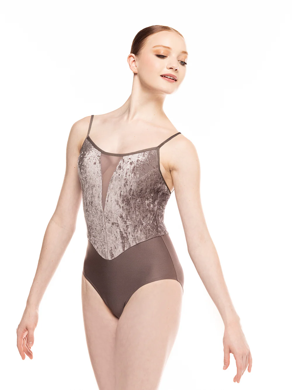 Chloe Leotard Truffle Distressed Velvet Kids RTW - Image 3