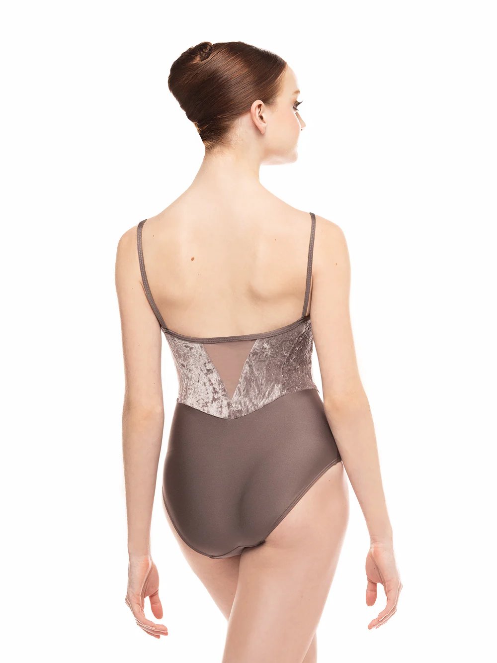 Chloe Leotard Truffle Distressed Velvet Kids RTW - Image 4