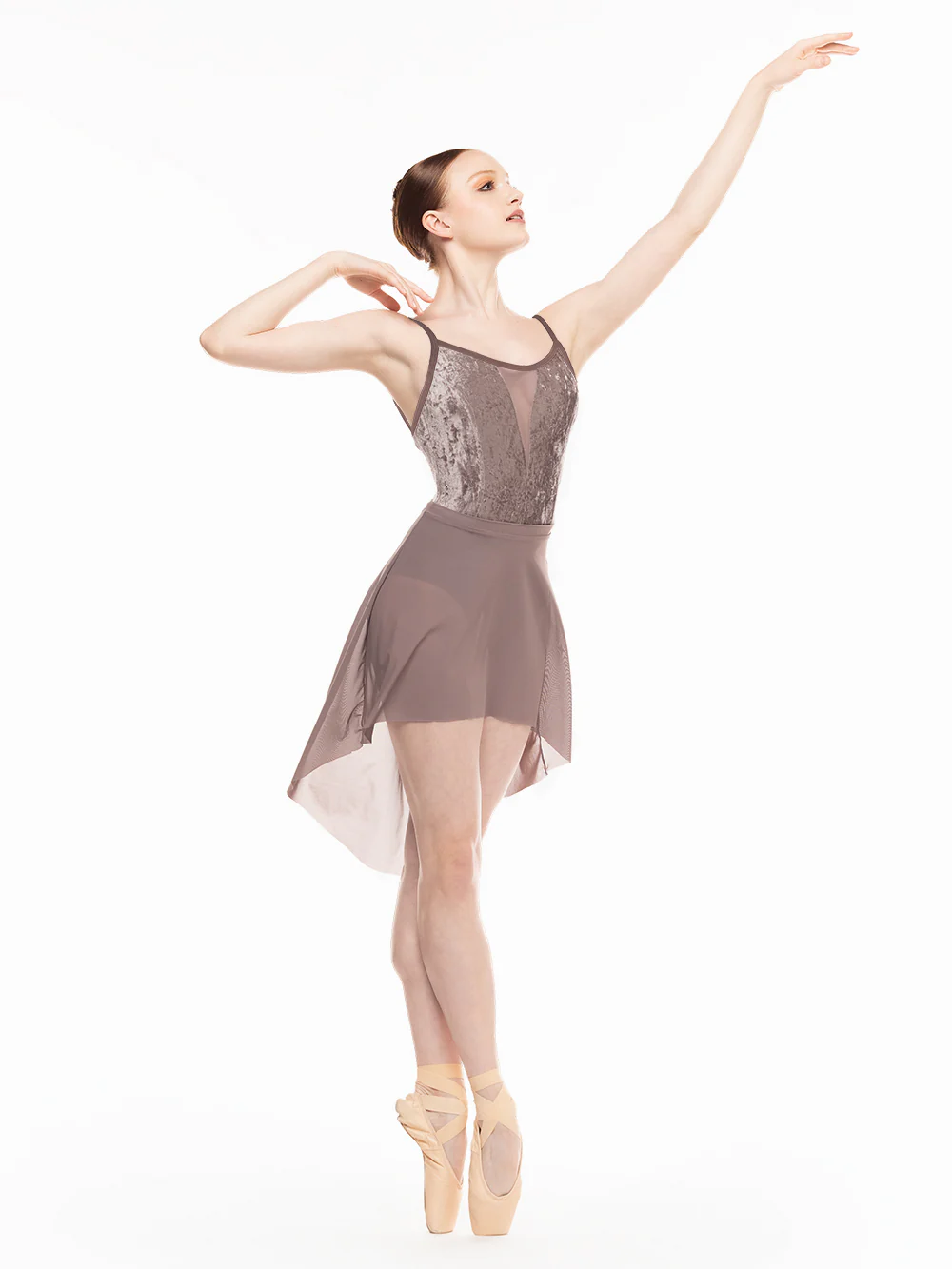 Chloe Leotard Truffle Distressed Velvet Kids RTW - Image 5
