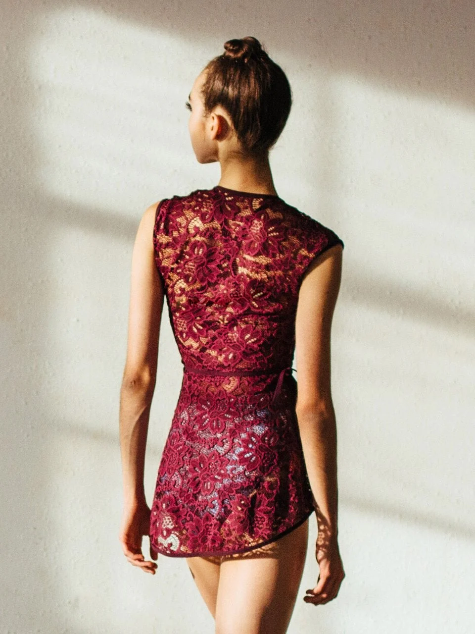 Danya Wrap Dress Kids Sangria Bella Lace RTW - Image 6