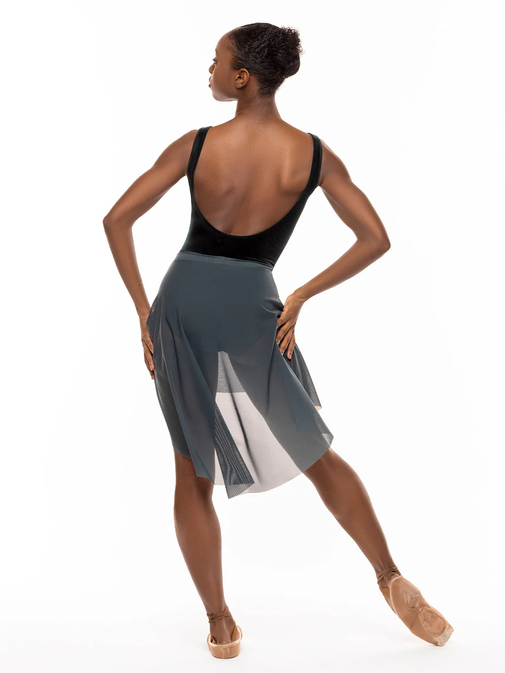 Dramatic High-Low Skirt Dark Forest Mesh RTW - Image 2
