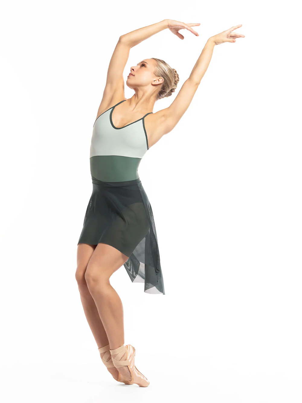 Dramatic High-Low Skirt Dark Forest Mesh RTW - Image 3