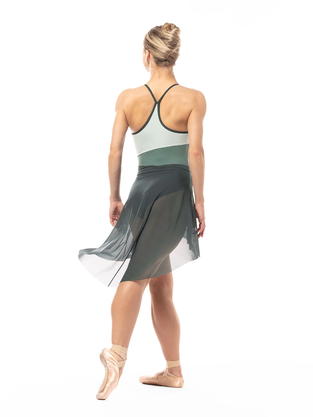 Dramatic High-Low Skirt Dark Forest Mesh RTW - Image 4