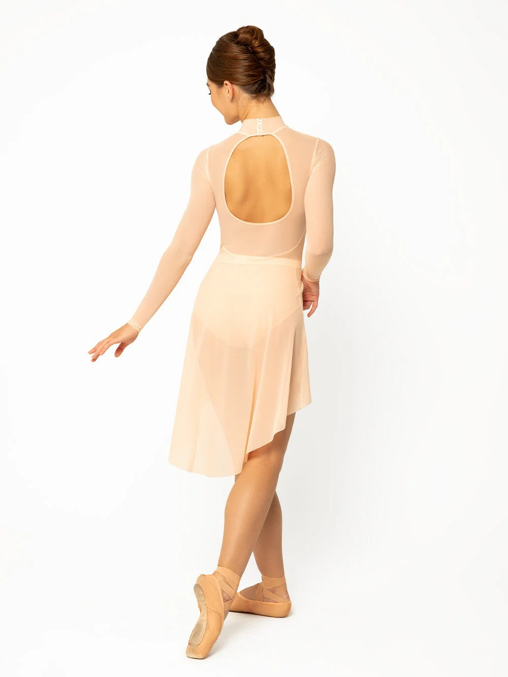 Dramatic High-Low Skirt Kids Petal Pink Mesh RTW - Image 2