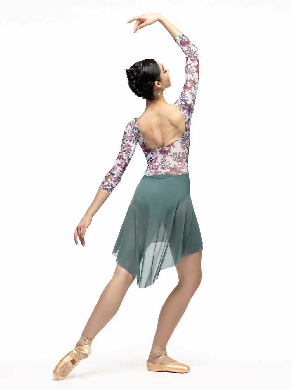 Dramatic High-Low Skirt Pale Cacti Mesh RTW - Image 2