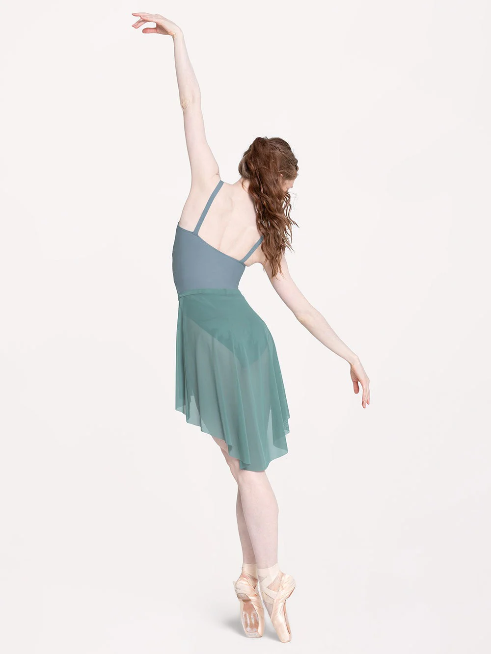 Dramatic High-Low Skirt Pale Cacti Mesh RTW - Image 6
