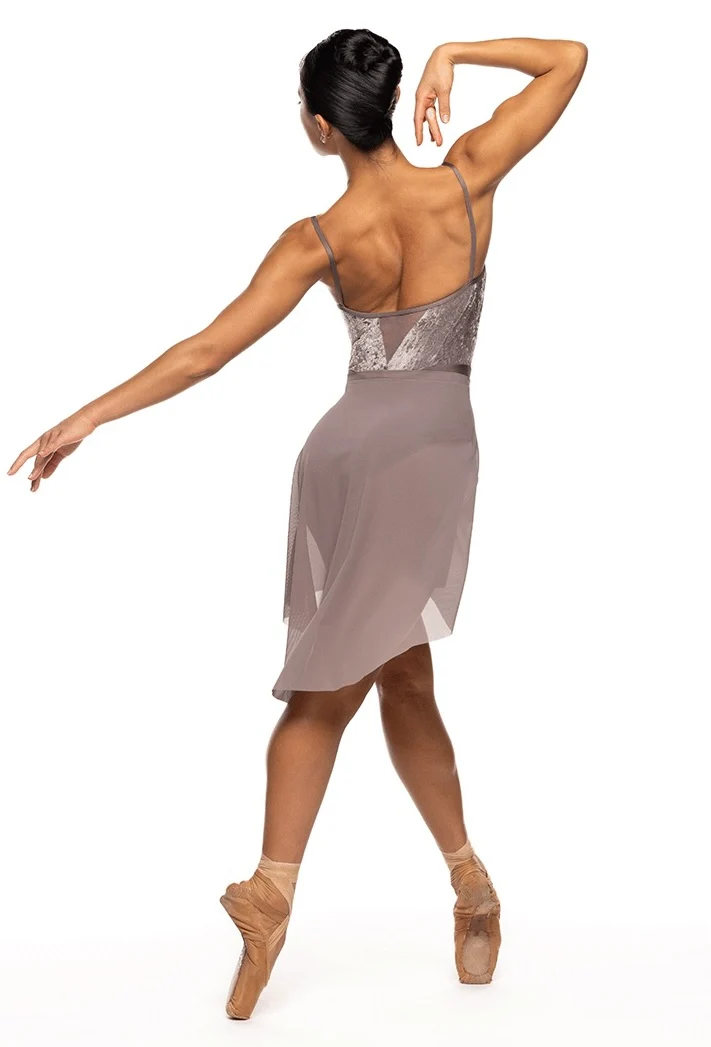 Dramatic High-Low Skirt Truffle Mesh RTW - Image 7