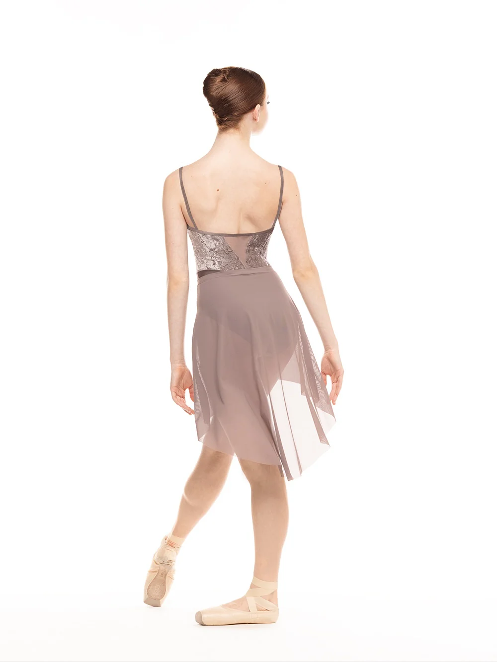 Dramatic High-Low Skirt Truffle Mesh RTW - Image 9
