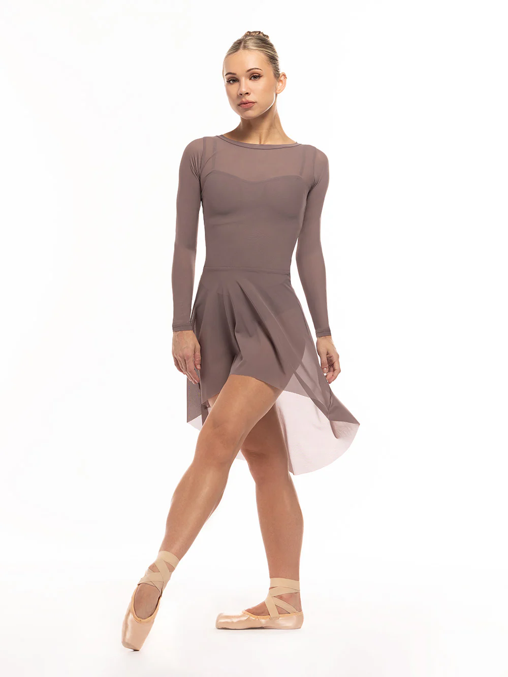 Everyday Dress Dramatic High-Low Truffle Mesh RTW - Image 4