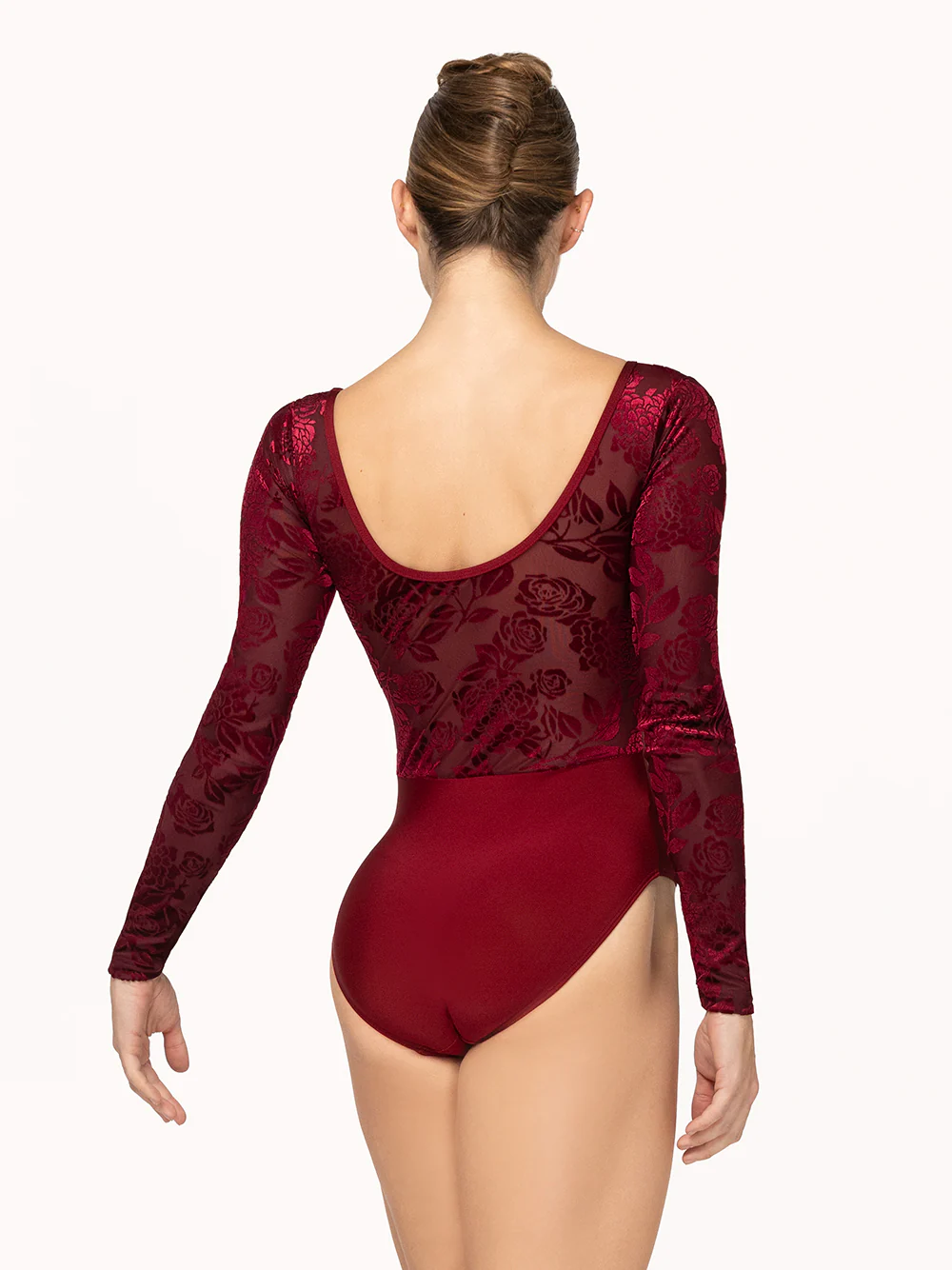 Fabiola Leotard Garnet Burnout Velvet RTW - Image 2