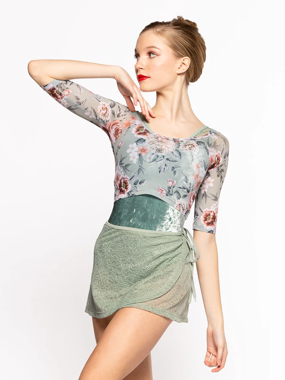 Fabiola Leotard Paradise Garden Crushed Velvet RTW - Image 8