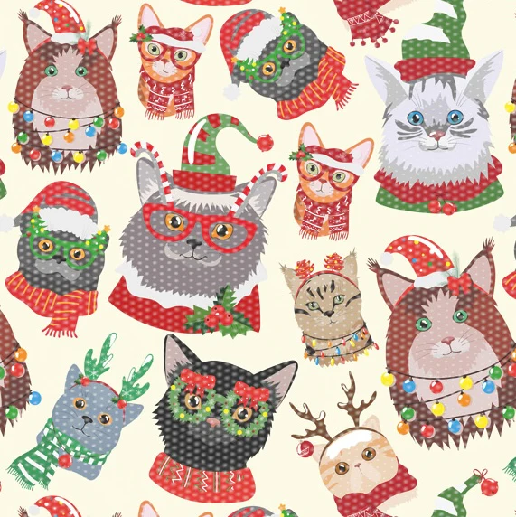 Flare Skirt Cat Lady Christmas Mesh RTW - Image 6