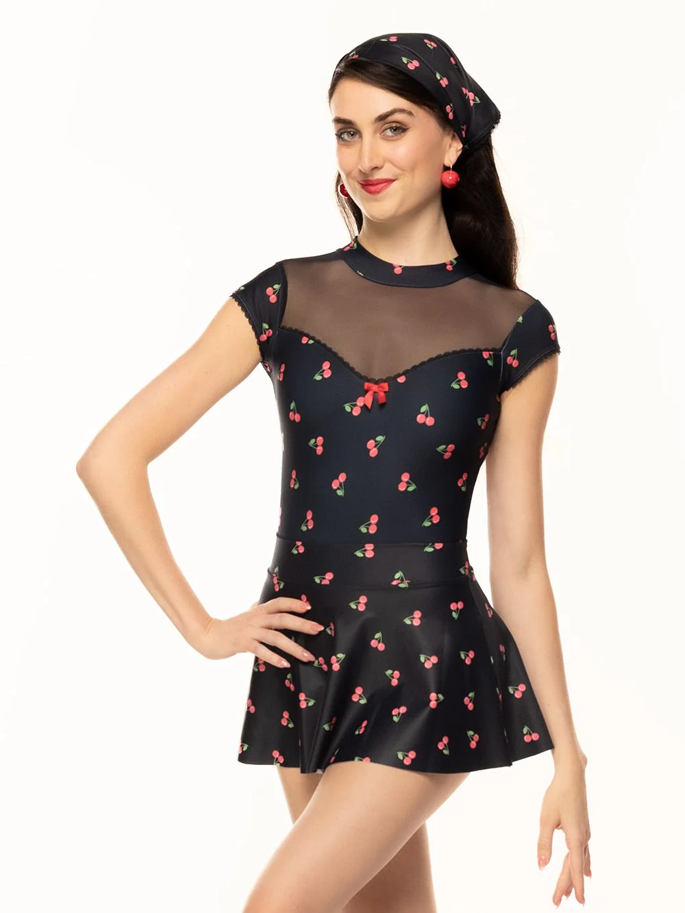 Flare Skirt Cherry Delight Black Kids RTW - Image 4