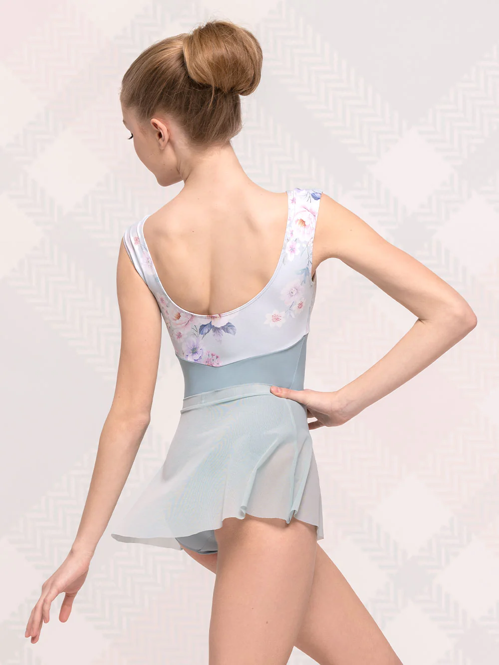 Flare Skirt Kids Misty Blue Mesh RTW - Image 4
