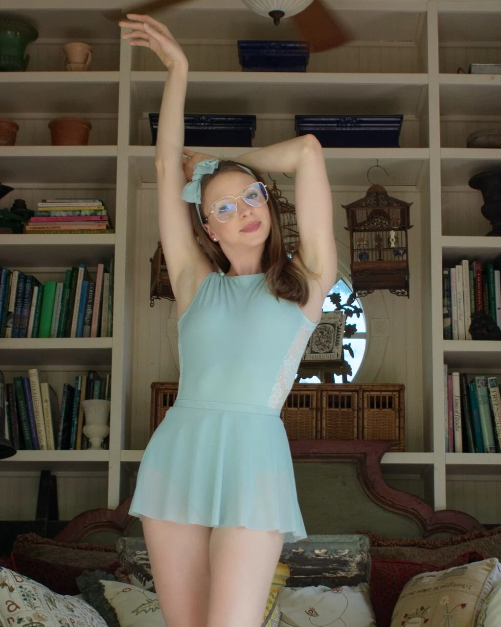 Flare Skirt Kids Misty Blue Mesh RTW - Image 7