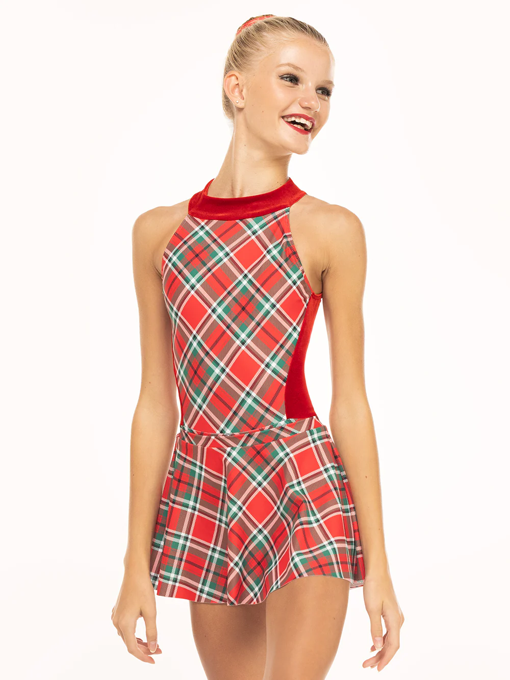 Flare Skirt Holiday Plaid Evergreen Kids RTW - Image 3