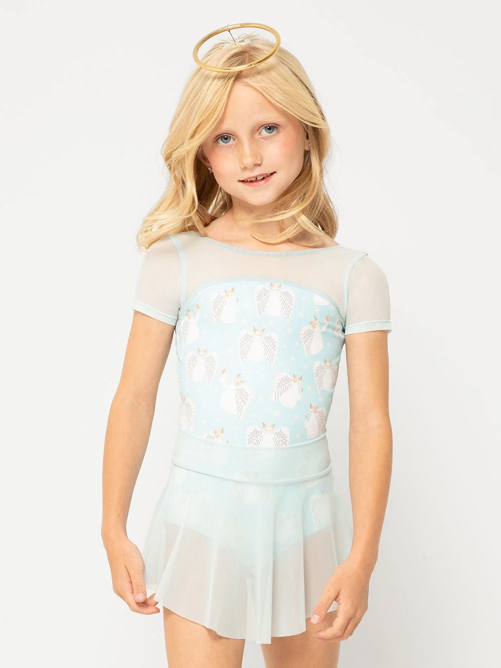 Hipster Skirt Kids Powder Blue Mesh RTW - Image 10