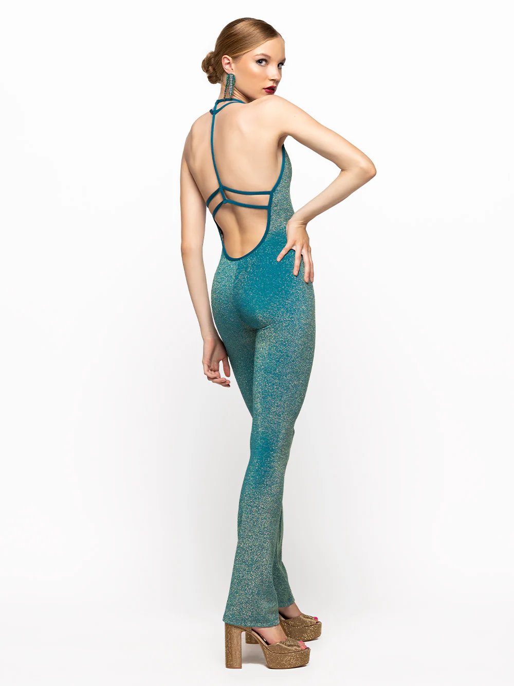 Ilia Unitard Mallard Gold Lurex RTW - Image 4