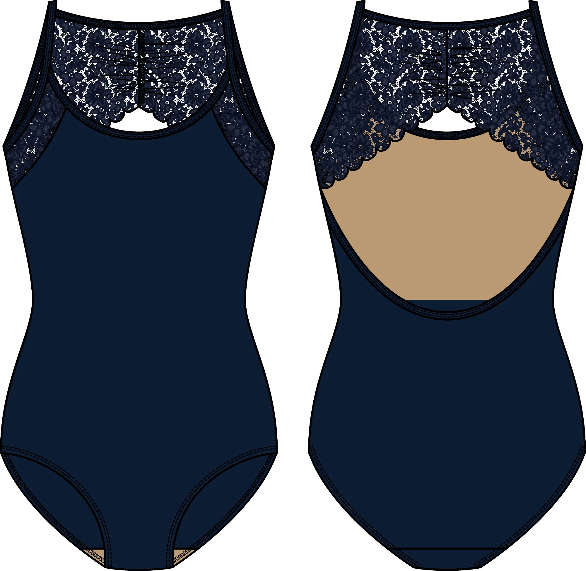 Lacey Dark Navy Leotard RTW - Image 3