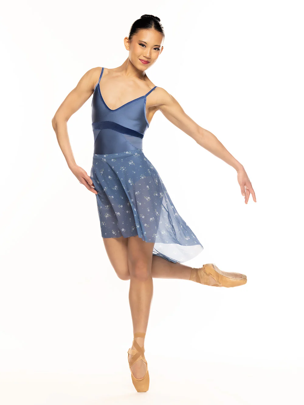 Long High-Low Skirt Baby's Breath Blue Mesh RTW - Image 3