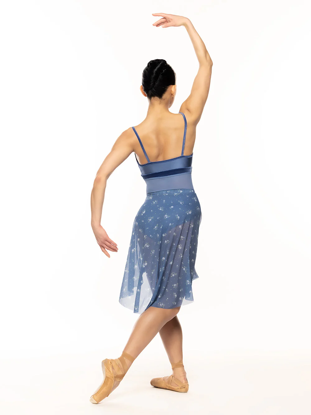 Long High-Low Skirt Baby's Breath Blue Mesh RTW - Image 4