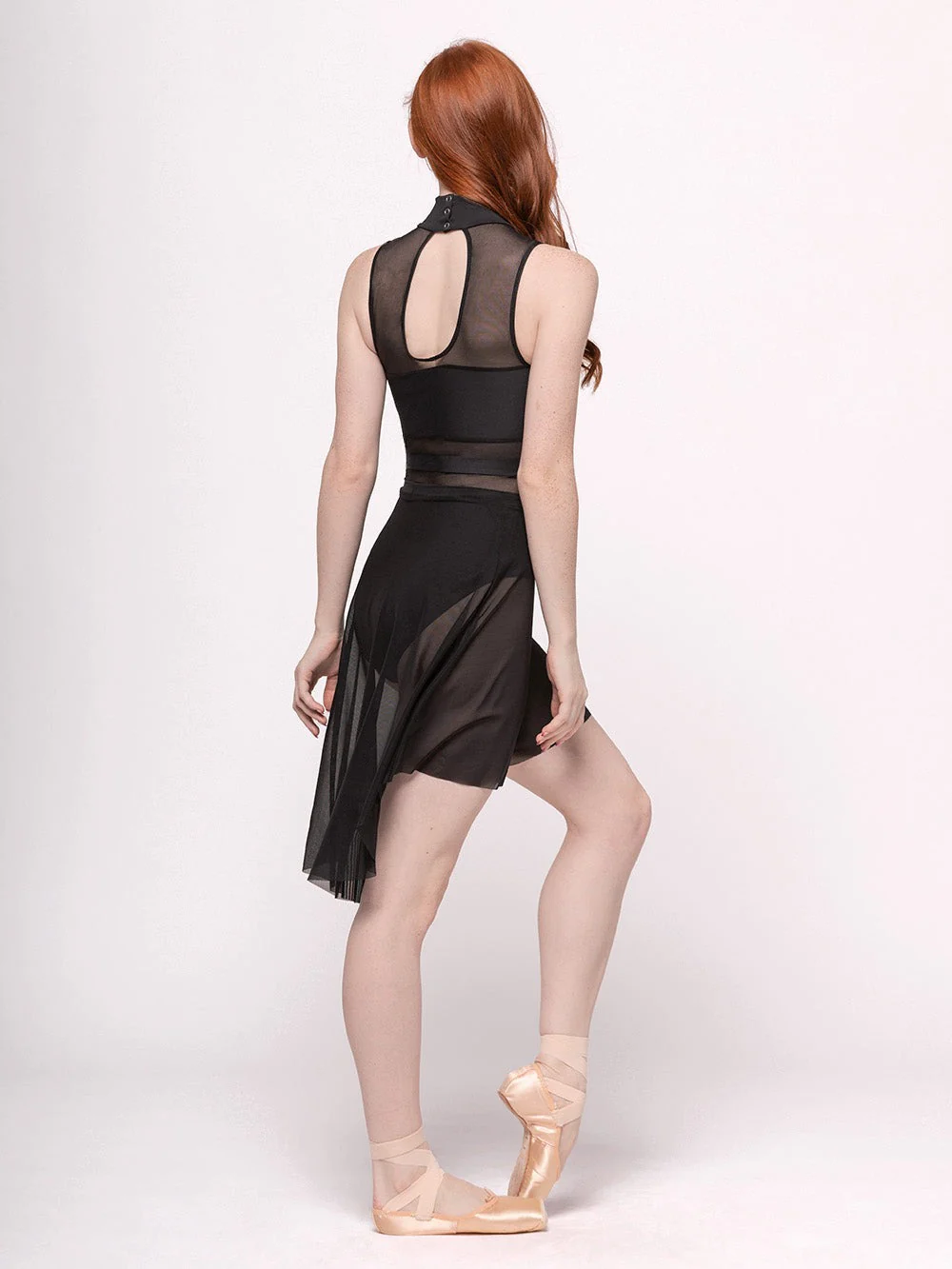 Long High-Low Skirt Black Mesh RTW - Image 2