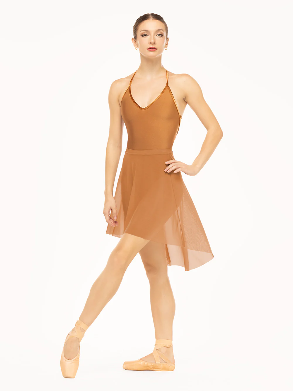 Long High-Low Skirt Cognac Mesh RTW
