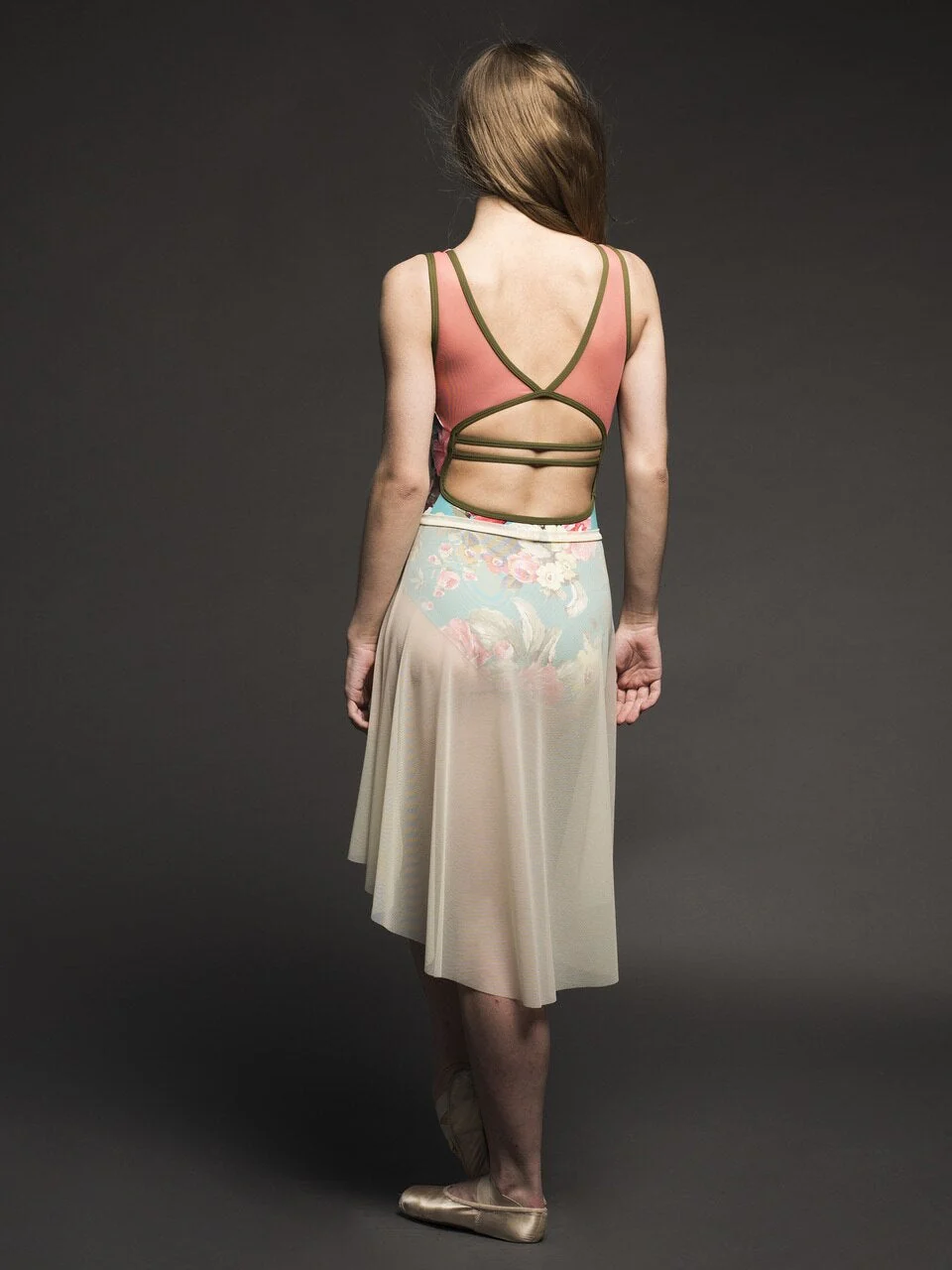Long High-Low Skirt Kids Light Ivory Mesh RTW - Image 2