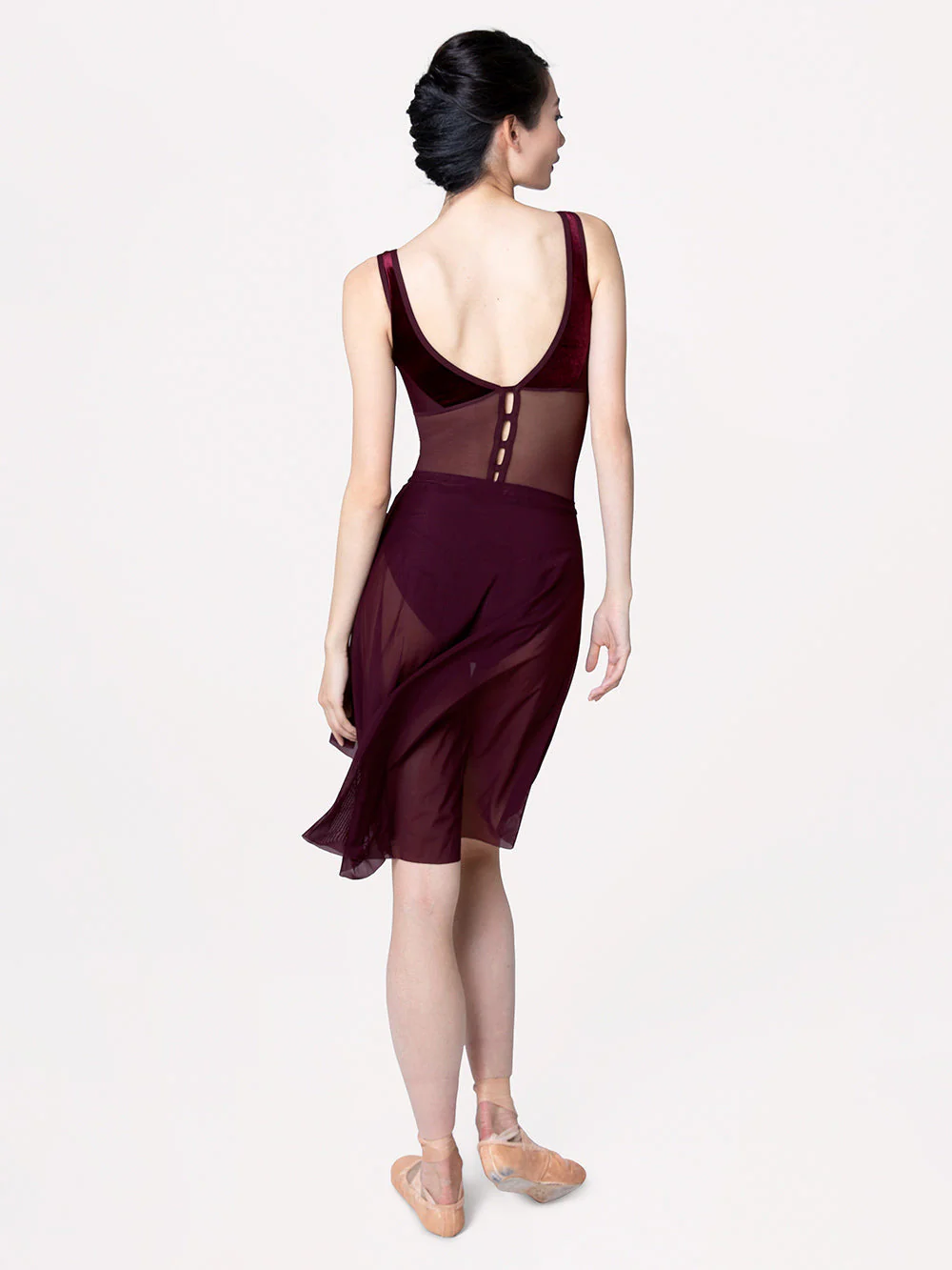 Long High-Low Skirt Sangria Mesh RTW - Image 2