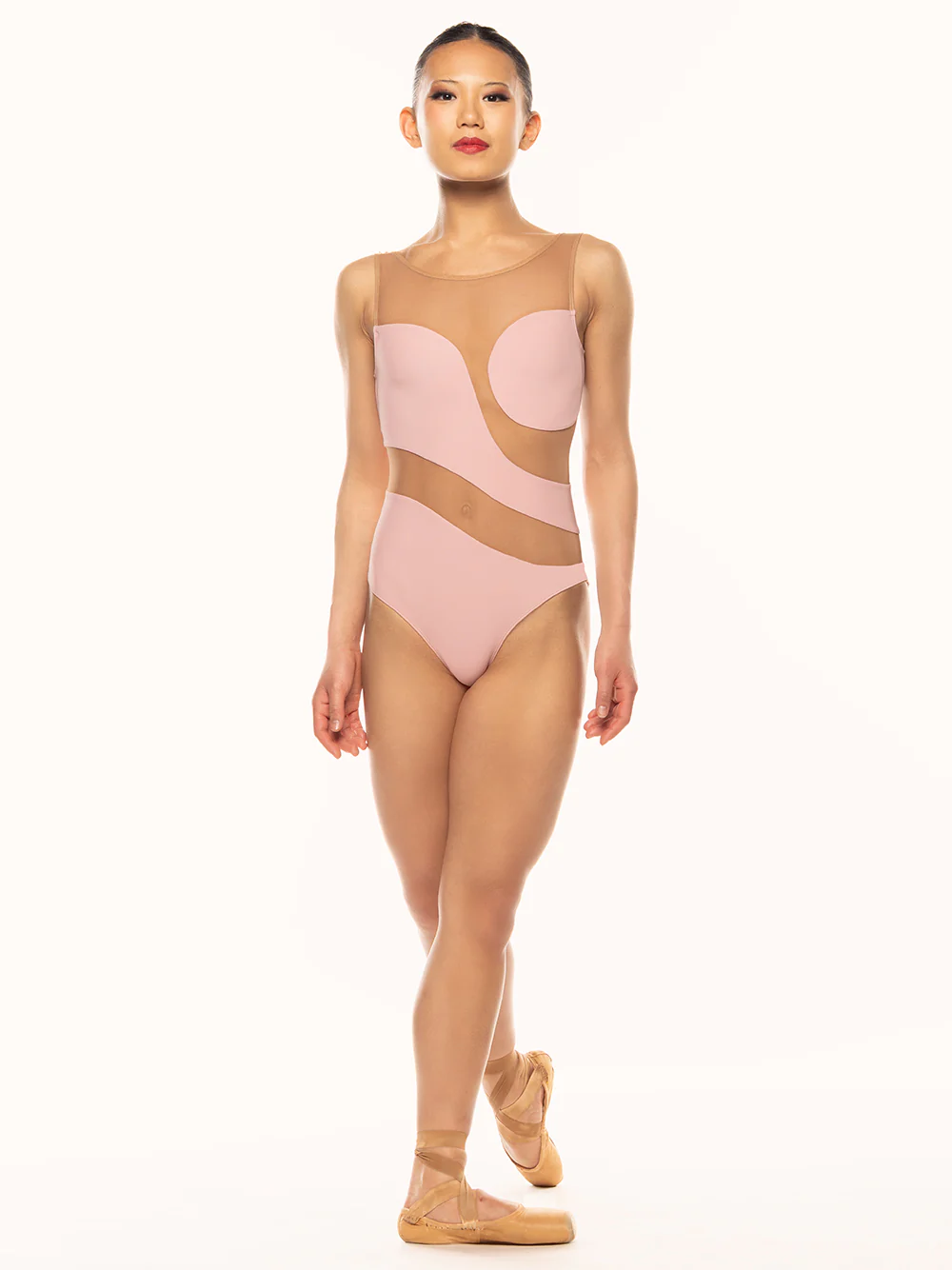 Lunata Leotard Rose Latte Mesh Kids RTW
