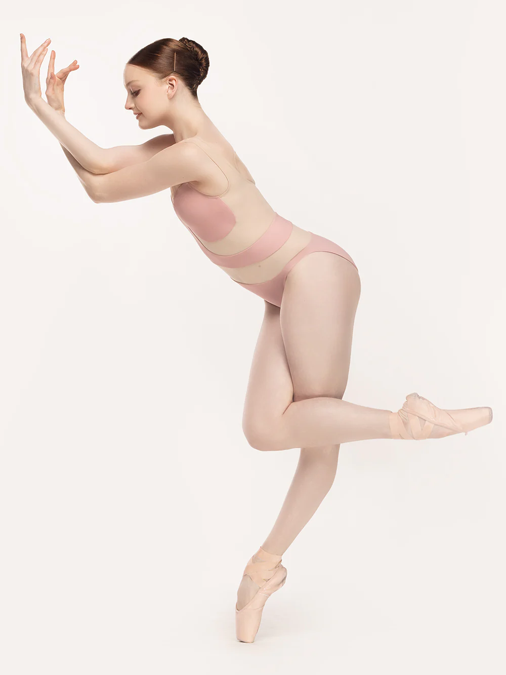 Lunata Leotard Rose Sand Mesh RTW - Image 3