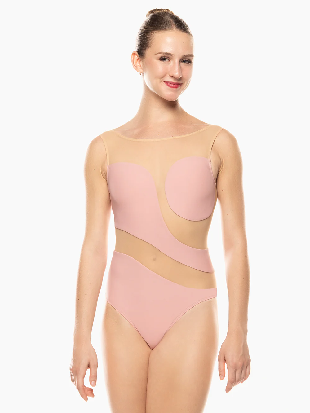 Lunata Leotard Rose Tan Mesh Kids RTW - Image 3