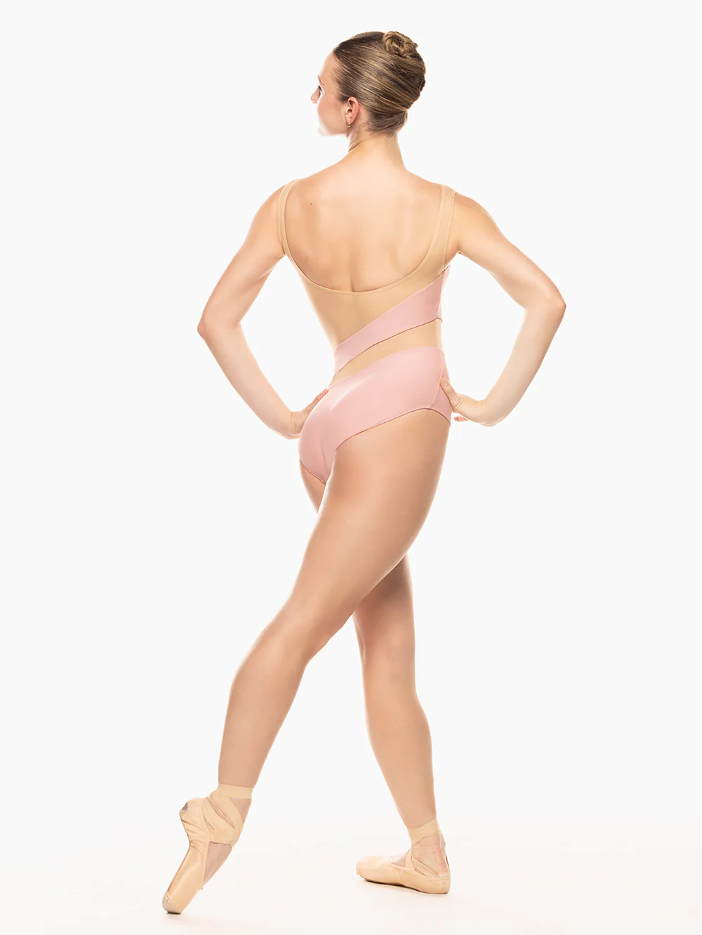 Lunata Leotard Rose Tan Mesh Kids RTW - Image 2