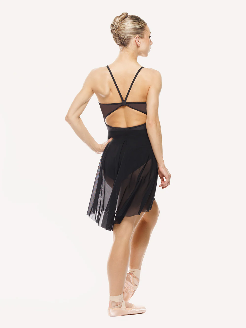 Mackenzie Leotard Black Crushed Velvet Mesh Back RTW - Image 4
