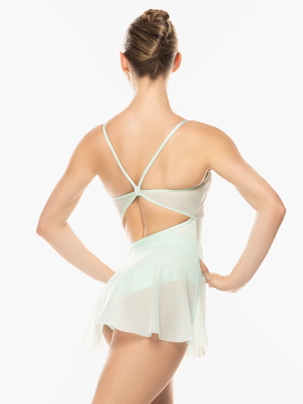 Mackenzie Leotard Spearmint Crushed Velvet Kids RTW - Image 7